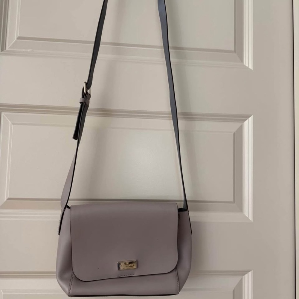 Kate Spade Gray Crossbody Bag with Gold Hardware